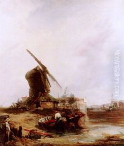 The Frindsbury Windmill, Chatham, Overlooking The Covered Ships In The Dockyard