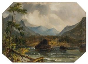 Cascade Mountains And Cascades by John Mix Stanley