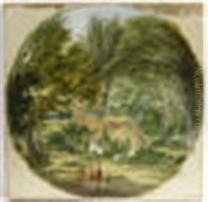 People Talking Beside A Duckpond In Front Of A Country Cottage