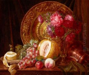 Chrysanthemums, Fruits And Plate Chrysanthemums, Fruits And Plate