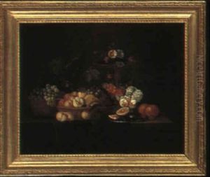 Still Life Of Fruit And Flowers On A Table Still Life Of Fruit And Flowers On A Table