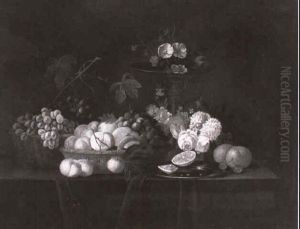 Still Life Of Fruit And Flowers On A Table Still Life Of Fruit And Flowers On A Table