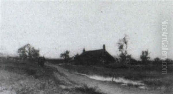 A Homestead On A Moorland Path, Evening - view 1