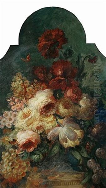 Still Life Of Flowers, Grapes And Butterflies - view 1
