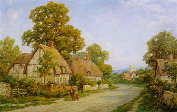 Thatched Cottages In An English Rural Landscape - view 1
