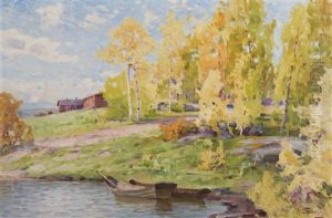 Birches On The Shore by Mikael Stanowsky