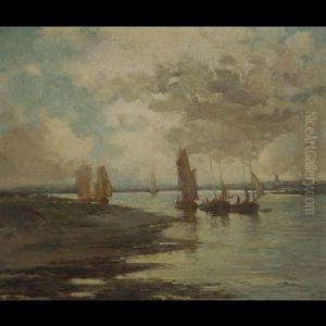 Ships In San Francisco Bay by John Aloysius Stanton