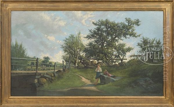 Two Children Down By The River - view 1