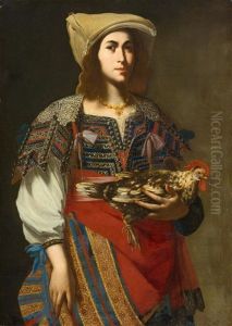 Portrait Of A Lady In Traditional Neapolitan Costume