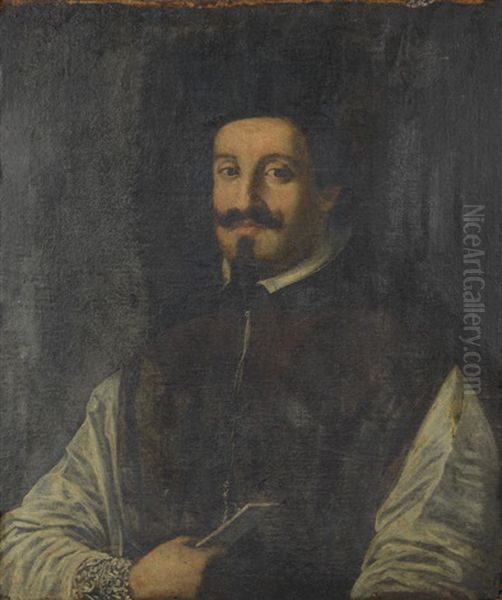 Portrait Of A Monsignor, Half-length, Holding A Letter - view 1