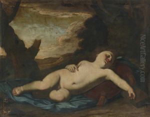 Sleeping Christ Child In A Landscape