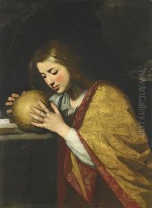 Mary Magdalene In Meditation by Massimo Stanzione