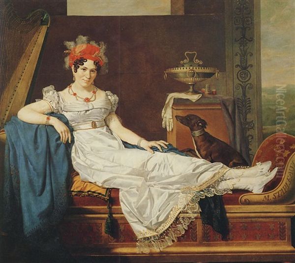 Portrait De Madame De Stael (?) Allongee Sur Une Meridienne - view 1