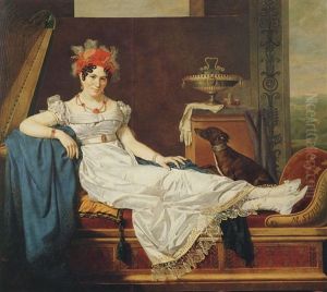 Portrait De Madame De Stael (?) Allongee Sur Une Meridienne by Michel Ghislain Stapleaux