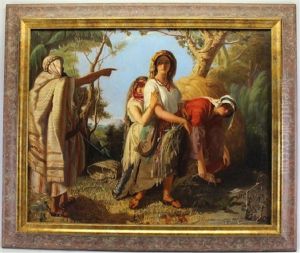Painting Of Boaz Speaking To Ruth At The Barley Field Painting Of Boaz Speaking To Ruth At The Barley Field