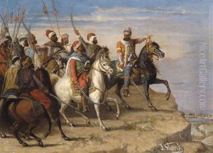 Ottoman Horsemen by Julius Josephus Gaspard Starck