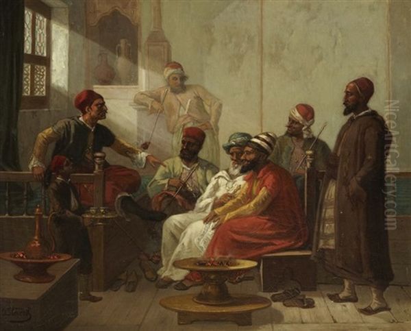 Scene De Cafe En Turquie by Julius Josephus Gaspard Starck