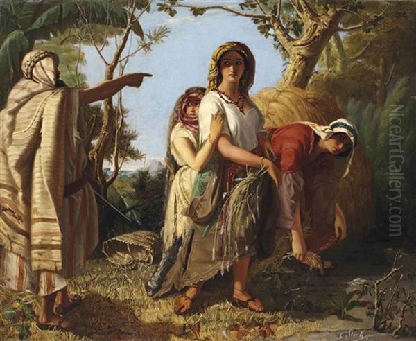 Boaz Speaks To Ruth At The Barley Field - view 1