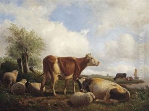 Cows In A Pasture by Willem Tjarda van Starckenborgh Stachouwer