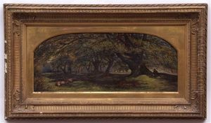 Sheep In A Forest Glade