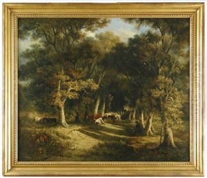 Cattle In A Woodland Glade by James Stark