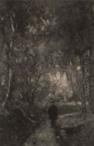 The Artist At His Easel On A Woodland Trail