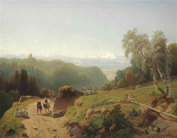 Figures On A Mountain Pass - view 1