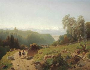 Figures On A Mountain Pass by Baron Jacobus Nicolas Tjarda van Starkenborg