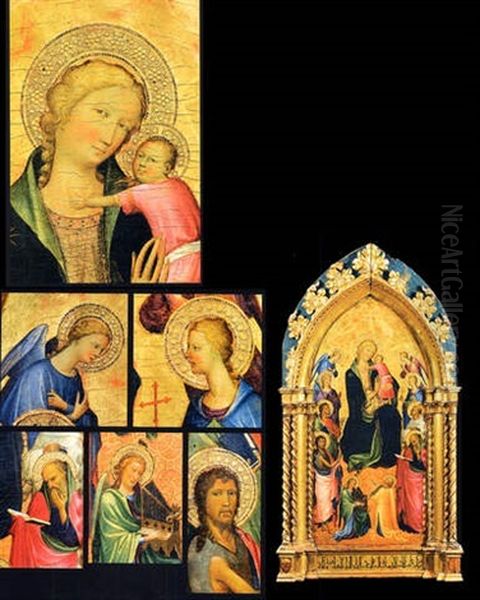 Madonna Col Bambino, Due Angeli Musicanti, Due Angeli Adoranti, San Giovanni Battista, San Jacopo, Santa Caterina Martire, San Giovanni Evangelista, (san Bernardo?), Santa Margherita - view 1