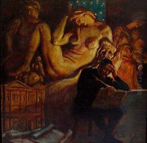 Michelangelo, Mediccigraber Schaffend by Franz Stassen