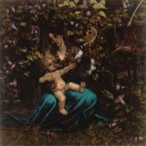 Maria Mit Kind Im Paradiesgarten by Franz Stassen