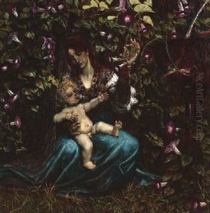 Madonna Mit Christusknaben In Waldeskicht by Franz Stassen