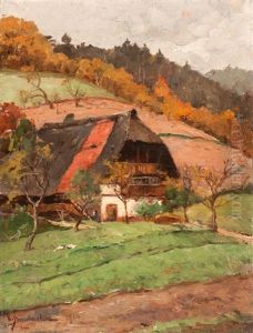 Black Forest House In An Autumn Landscape by Vitus Staudacher