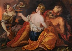Lot Und Seine Tochter by Franz Karl Stauder
