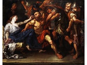 Samson Und Dalila (gefangennahme Samsons) by Jakob Karl Stauder