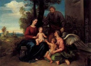 Die Heilige Familie Mit Dem Johannesknaben Und Einem Engel Die Heilige Familie Mit Dem Johannesknaben Und Einem Engel