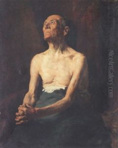 Aktstudie Nach Einem Sitzenden Alten by Karl Stauffer-Bern