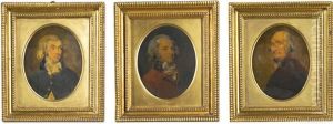 Portraits Of Sir William Forbes, 6th Bt. (1739-1806); Sir William Forbes, 7th Bt. (1773-1828); And Lt. Colonel Hay by William Staveley