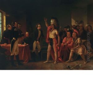 The Meeting Of Tecumseh And William Henry Harrison At Vincennes (tecumseh And Harrison) by Junius Brutus Stearns