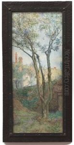 Tree And Rooftop Study by Edward Steele Harper