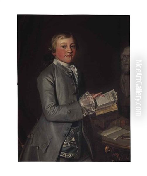 Portrait Of Giles Moore , Three-quarter-length, Reading The "ilian", With A Bust Of Homer - view 1