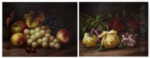 (i) Untitled, Still Life With Fruit (ii) Untitled, Still Life With Flowers by Edwin Steele