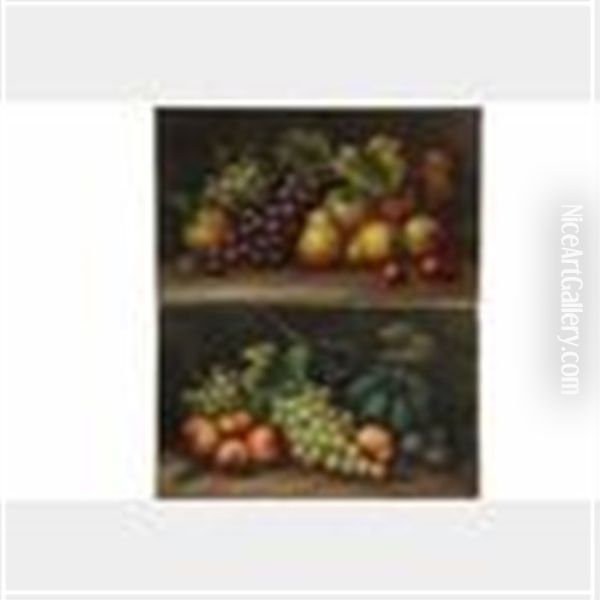 Pair Of Still Lifes With Fruit - view 1