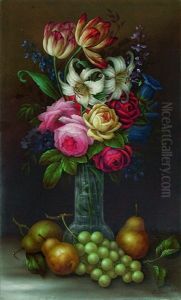 Blumenstillleben (+ Blumenstillleben; Pair)