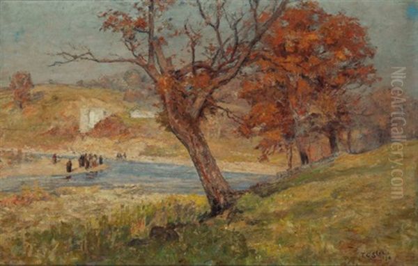 Landscape With Figures Beside A River's Bend - view 1