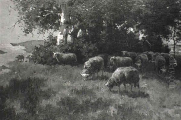 Shepherd Tending Sheep - view 1