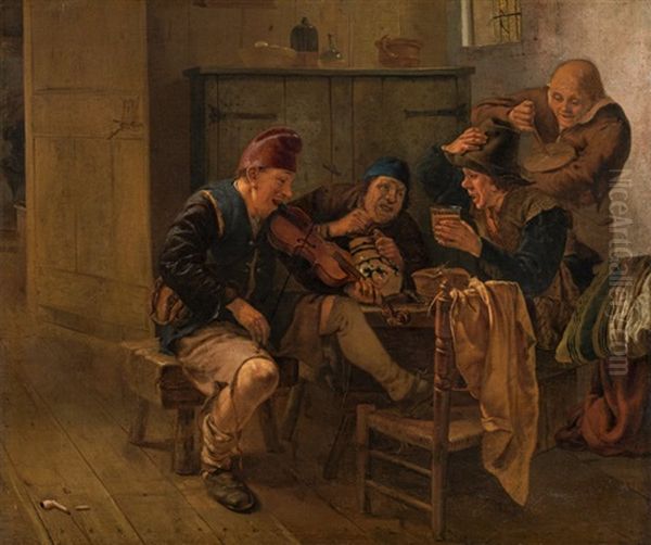 Musizierende Bauern In Interieur - view 1