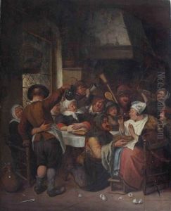 The King Drinks: The Festival Of The Bean King At Twelfth Night by Jan Steen