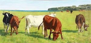 Grazing Cows by J. Resen Steenstrup