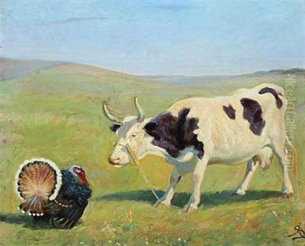Scenery From The Island Fur With A Cow And A Turkey - view 1